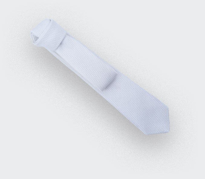 cinabre Cravate Coton Piqué Blanc