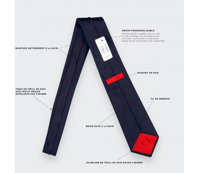 Cinabre Cravate Drapeau Français