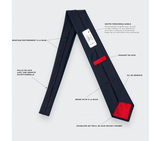 Cinabre Cravate Faille Bleu Marine