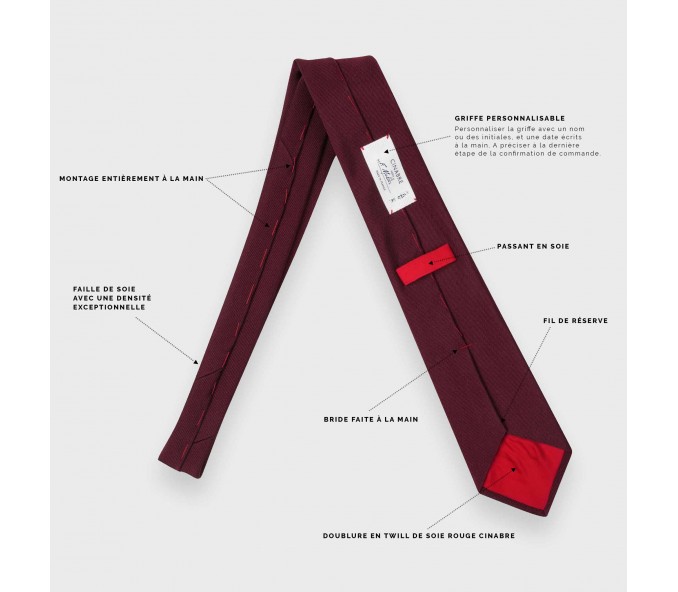 Cinabre Cravate Faille Lie De Vin