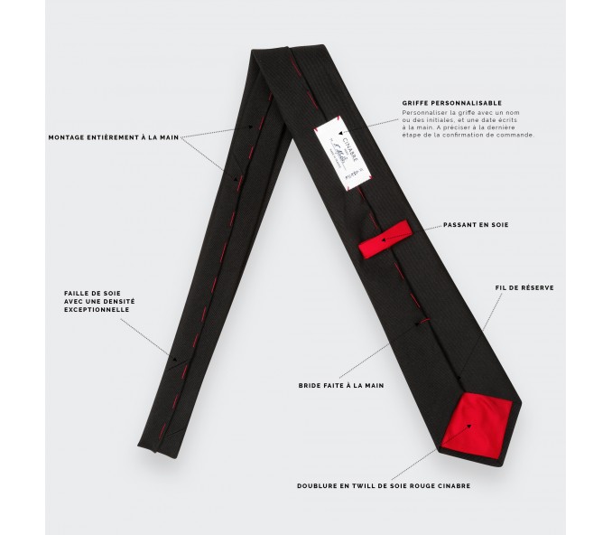 Cinabre Cravate Faille Noir