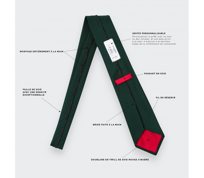 Cinabre Cravate Faille Vert Sapin