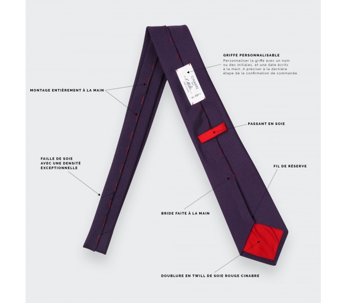 Cinabre Cravate Faille Violet