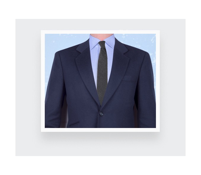 Cinabre Cravate Flanelle Anthracite