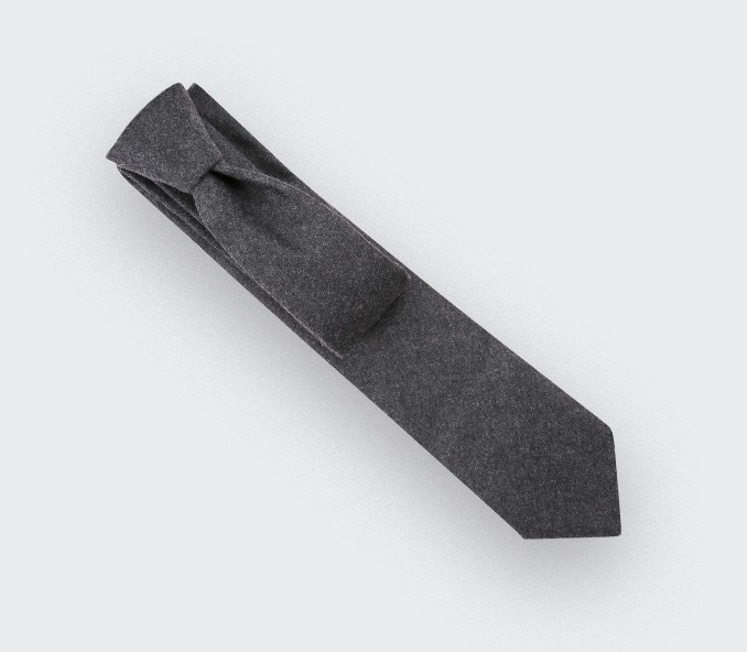 cinabre Cravate Flanelle Anthracite