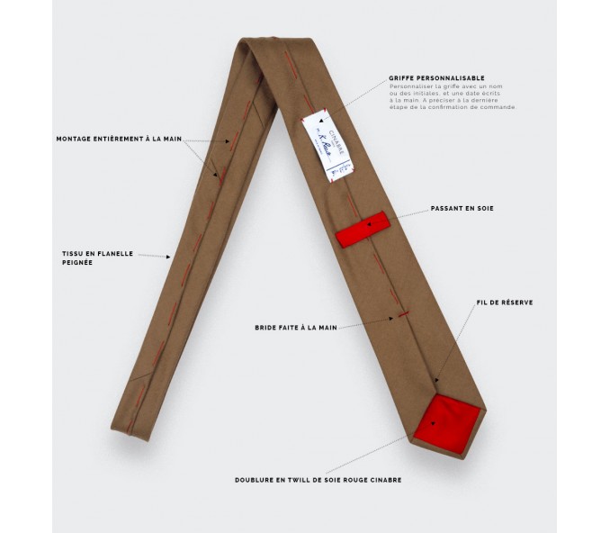 Cinabre Cravate Flanelle Camel