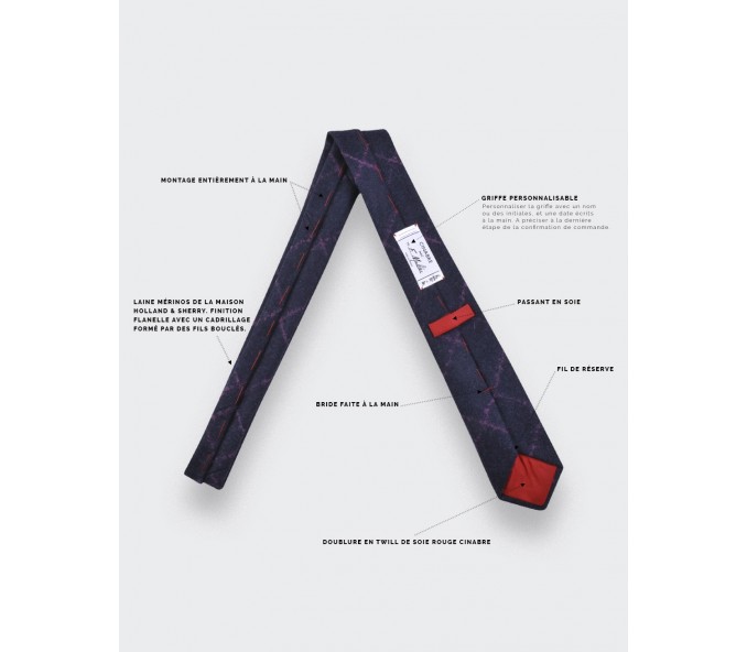 Cinabre Cravate Flanelle Carreaux Fuchsia