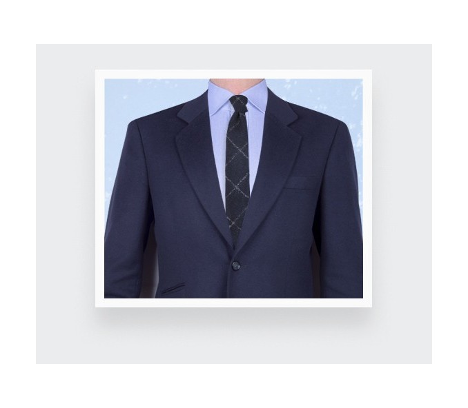 Cinabre Cravate Flanelle Carreaux Marine