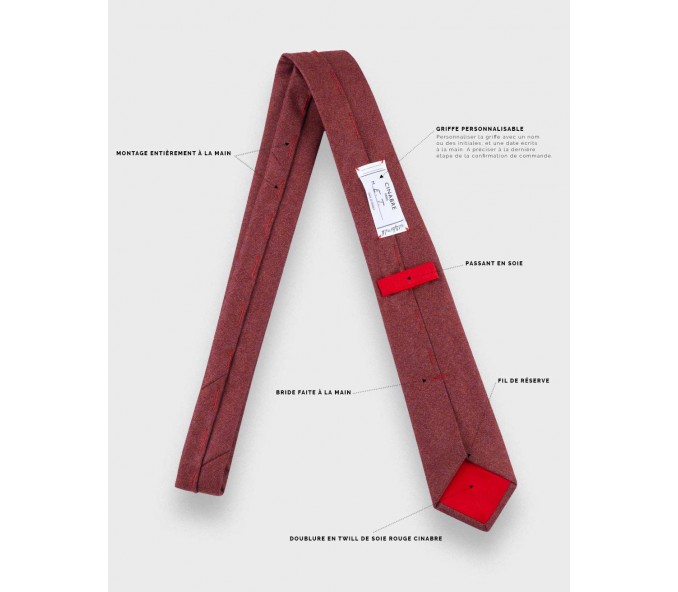 Cinabre Cravate Flanelle Rouge