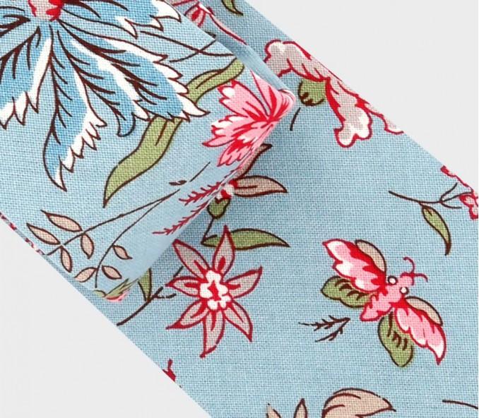 Cinabre Cravate Fleuri Bleu Clair