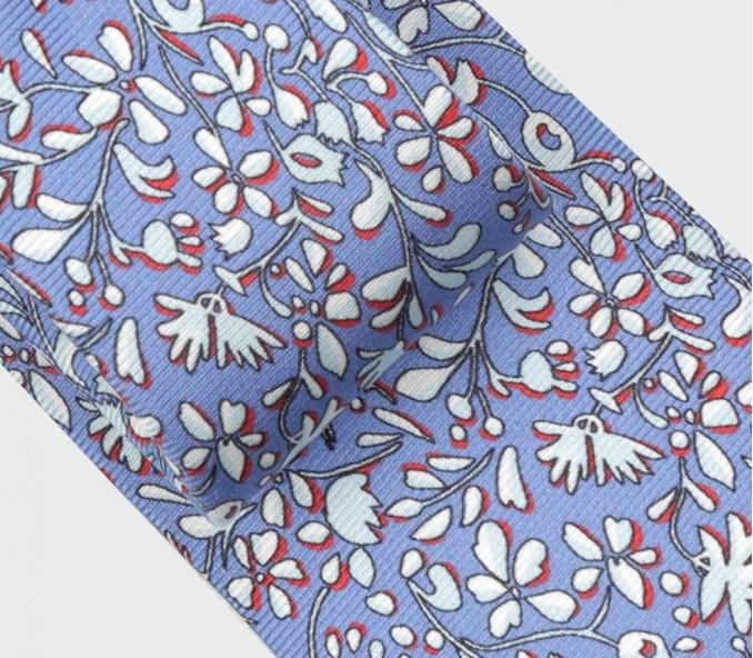 Cinabre Cravate Fleuri Cinabre Bleu Lavande
