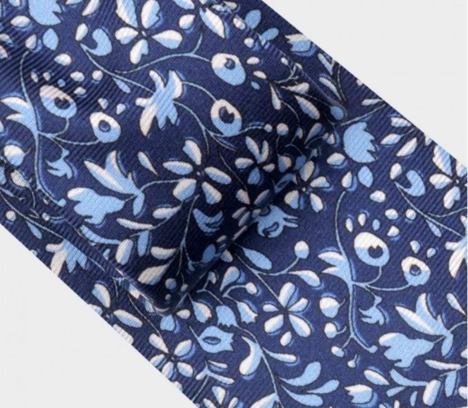 Cinabre Cravate Fleuri Cinabre Bleu Marine