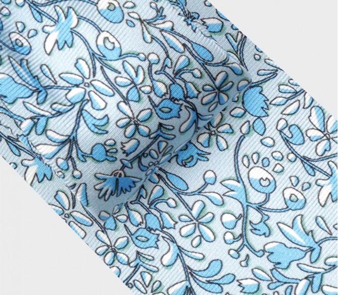 Cinabre Cravate Fleuri Cinabre Bleu Pastel