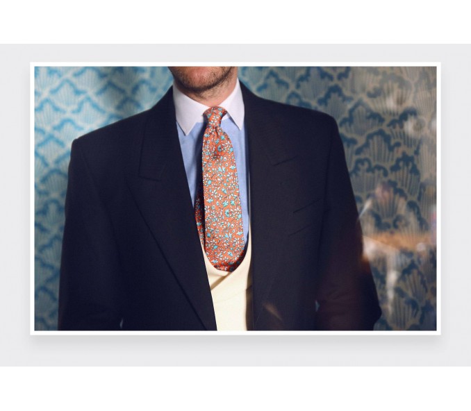 Cinabre Cravate Fleuri Cinabre Orange