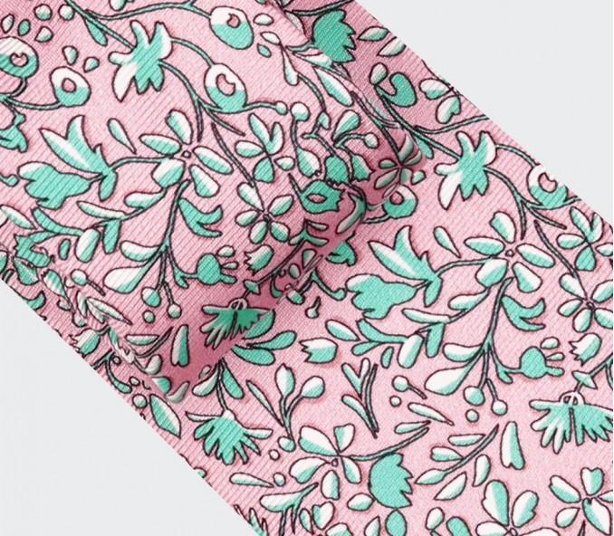 Cinabre Cravate Fleuri Cinabre Rose Pâle