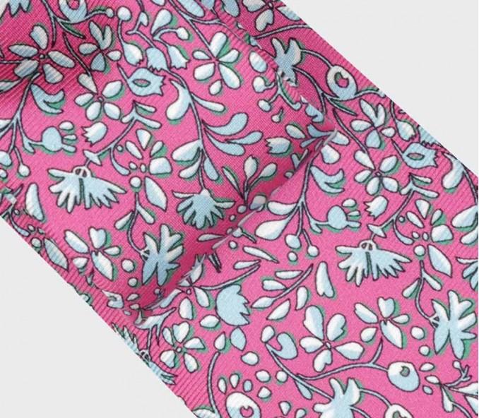 Cinabre Cravate Fleuri Cinabre Rose Vif