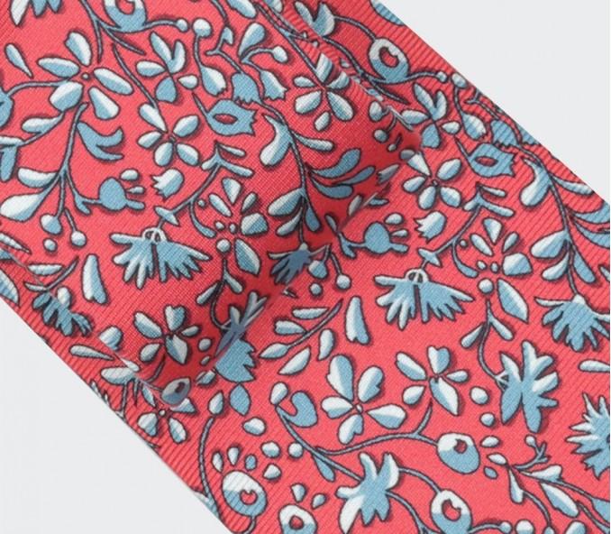 Cinabre Cravate Fleuri Cinabre Rouge Corail