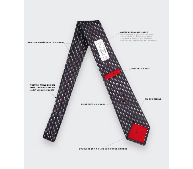 Cinabre Cravate Grand Pan Anthracite