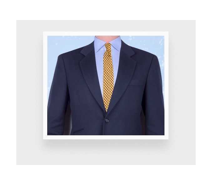 Cinabre Cravate Grand Pan Jaune