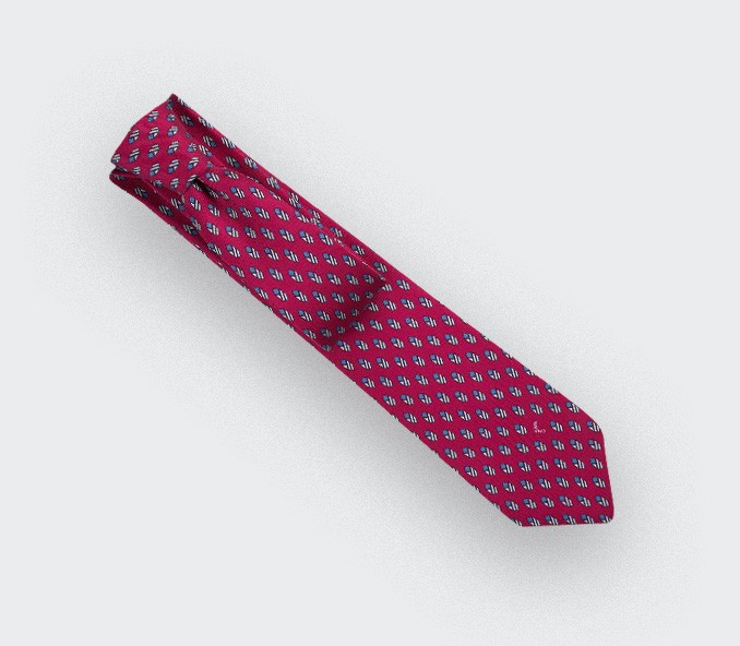 cinabre Cravate Grand Pan Rose Vif