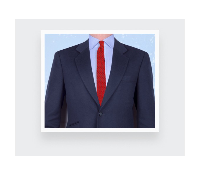 Cinabre Cravate Grand Pan Rouge