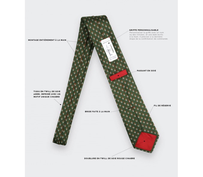 Cinabre Cravate Grand Pan Vert Foncé