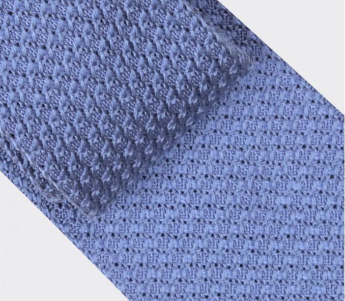 Cinabre Cravate Grenadine De Soie Bleu Denim