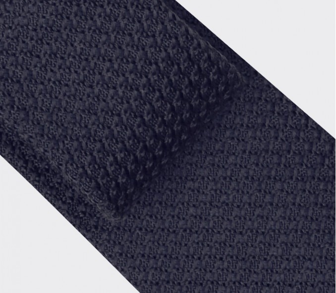 Cinabre Cravate Grenadine De Soie Bleu Marine