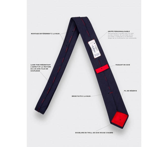 Cinabre Cravate Griffée Marine