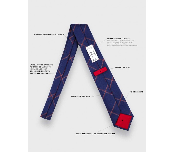 Cinabre Cravate Guernesey Bleue