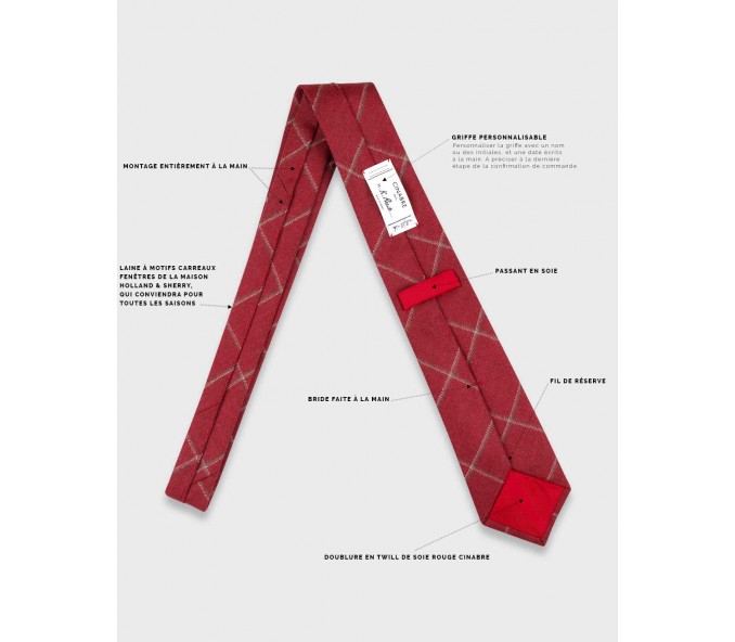 Cinabre Cravate Guernesey Rouge