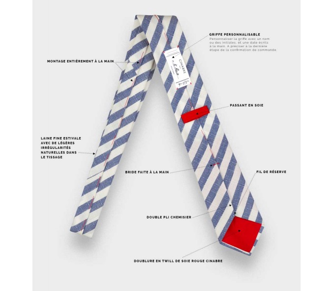 Cinabre Cravate Guéthary Blanc