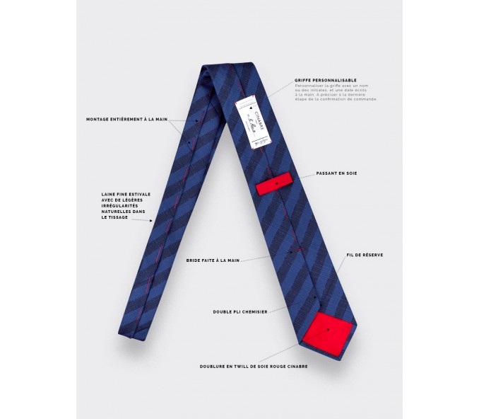 Cinabre Cravate Guéthary Bleu