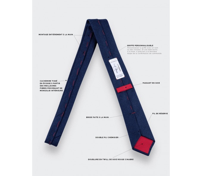 Cinabre Cravate Kevlar Bleu Marine