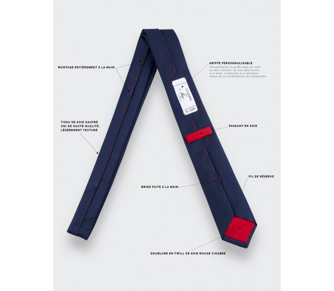 Cinabre Cravate Lézard Bleu Marine