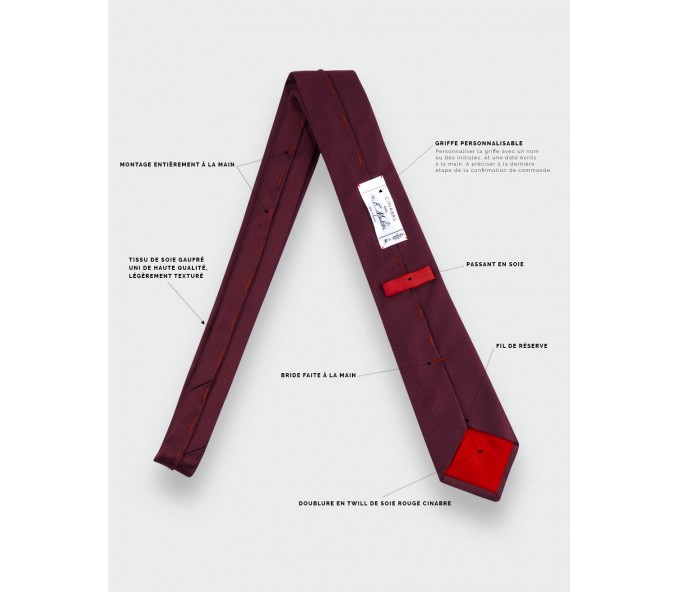 Cinabre Cravate Lézard Bordeaux