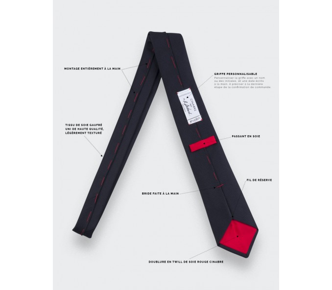 Cinabre Cravate Lézard Noir