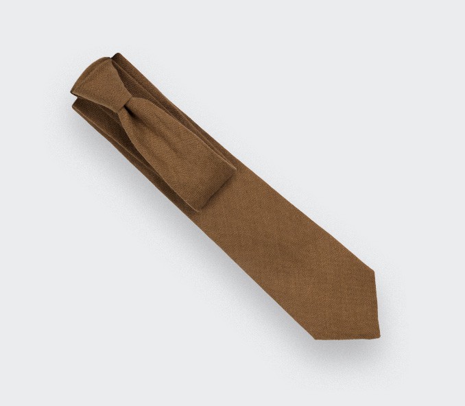 cinabre Cravate Lin Marron
