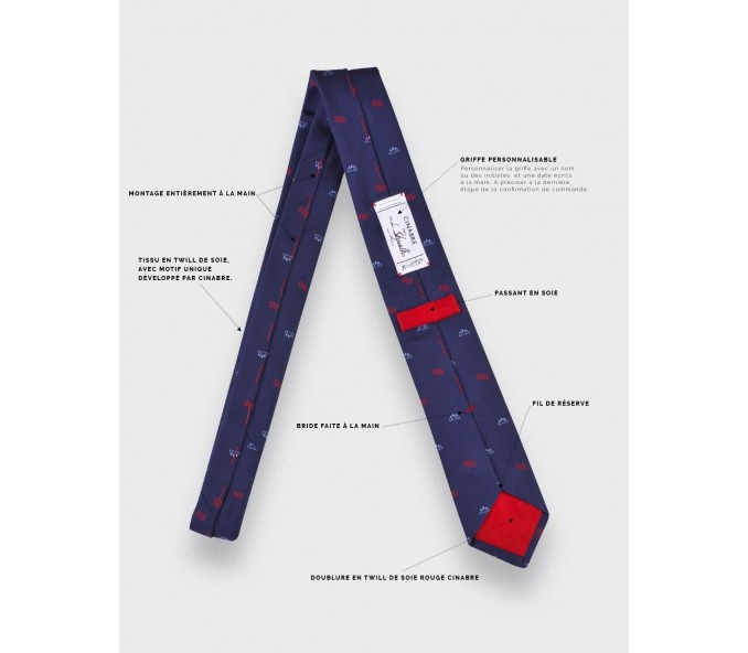 Cinabre Cravate Luge Marine