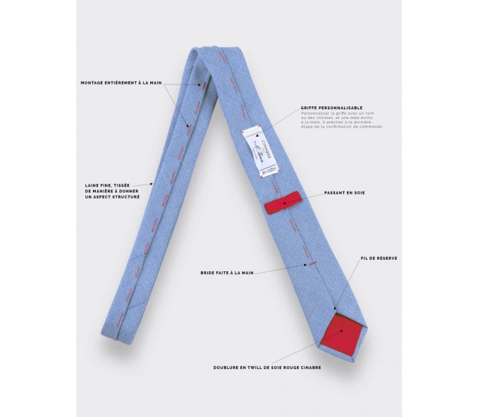 Cinabre Cravate Maille Bleu Ciel