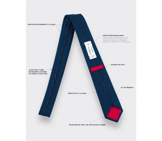 Cinabre Cravate Maille Bleu Marine