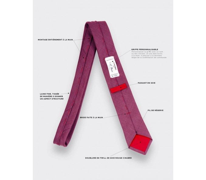 Cinabre Cravate Maille Fuchsia