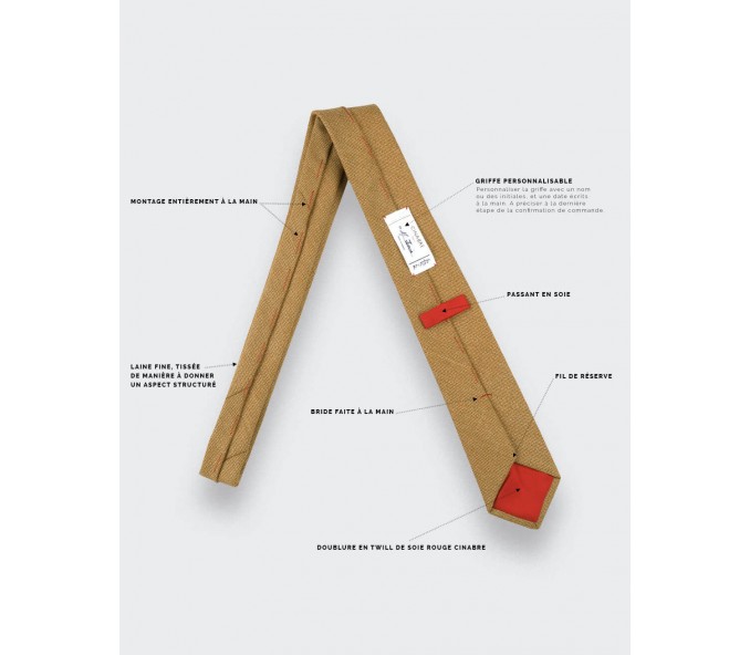 Cinabre Cravate Maille Moutarde