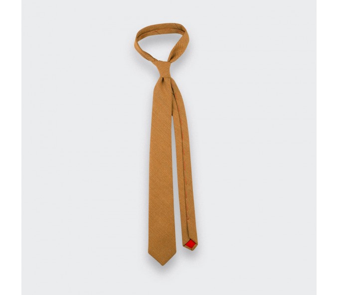 Cinabre Cravate Maille Moutarde