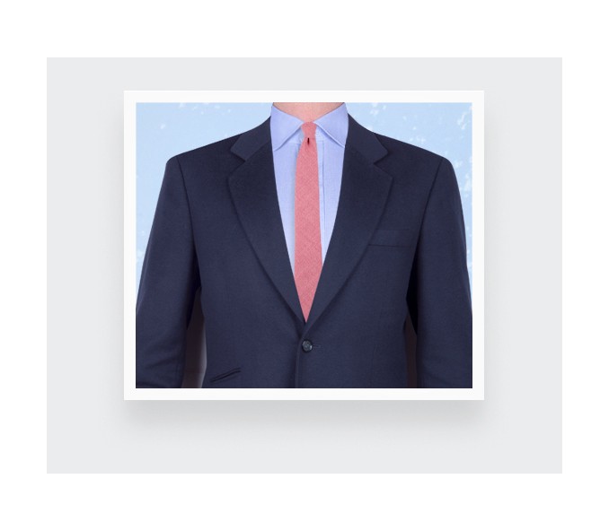 Cinabre Cravate Maille Rose Pâle