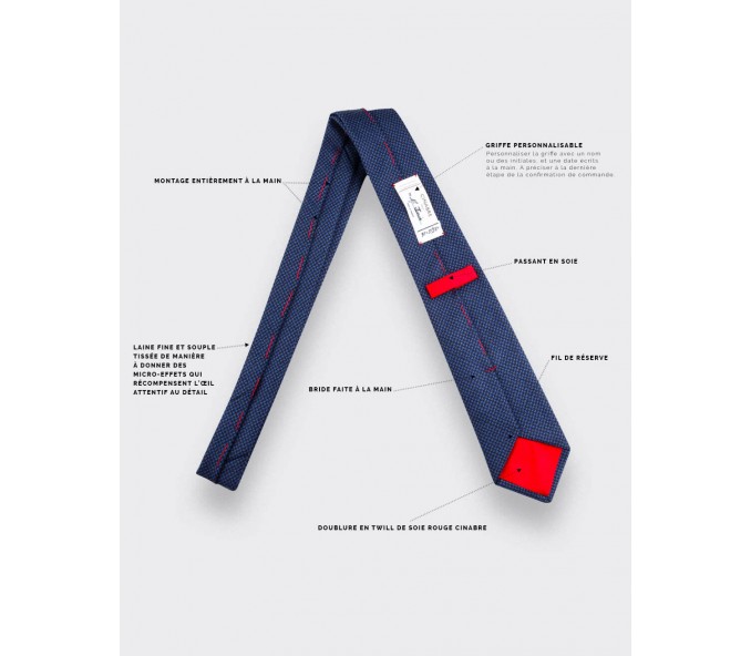 Cinabre Cravate Météorite Bleu Marine