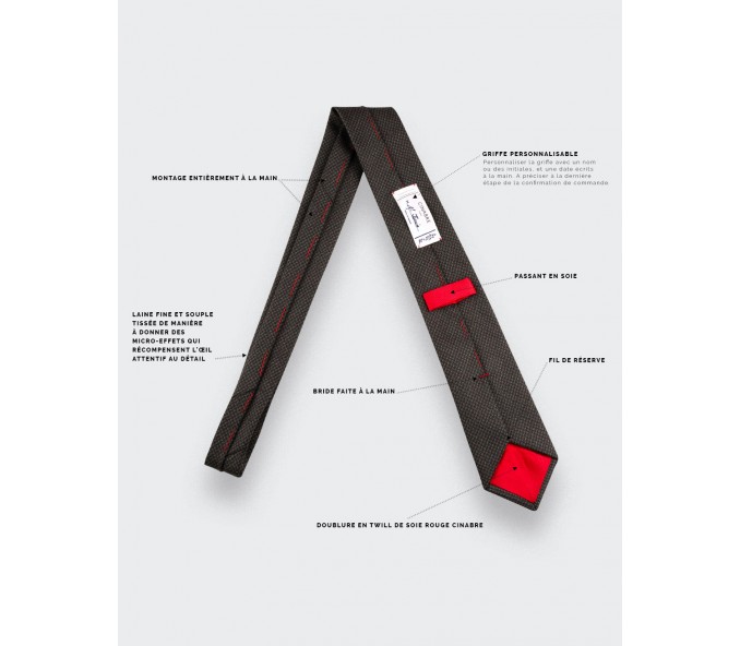 Cinabre Cravate Météorite Kaki