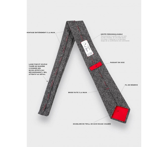 Cinabre Cravate Météorite Noir Et Blanc