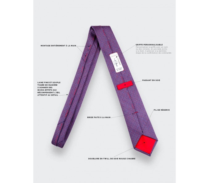 Cinabre Cravate Météorite Violet