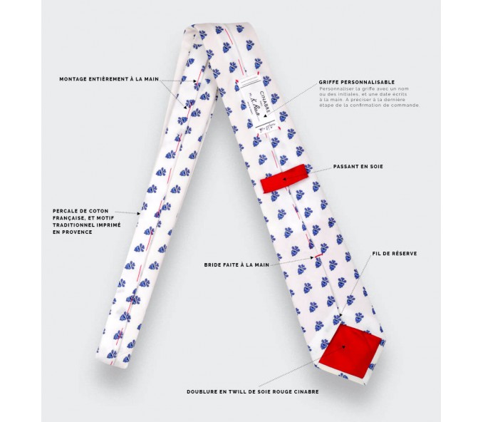 Cinabre Cravate Mistral Blanc